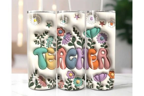 Teacher Tumbler Bubble Font - Image 3