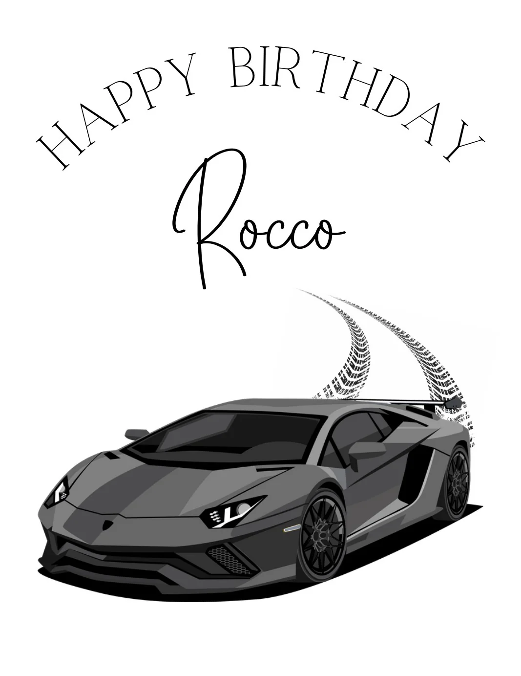 TESTER Birthday Sack Black Sports Car