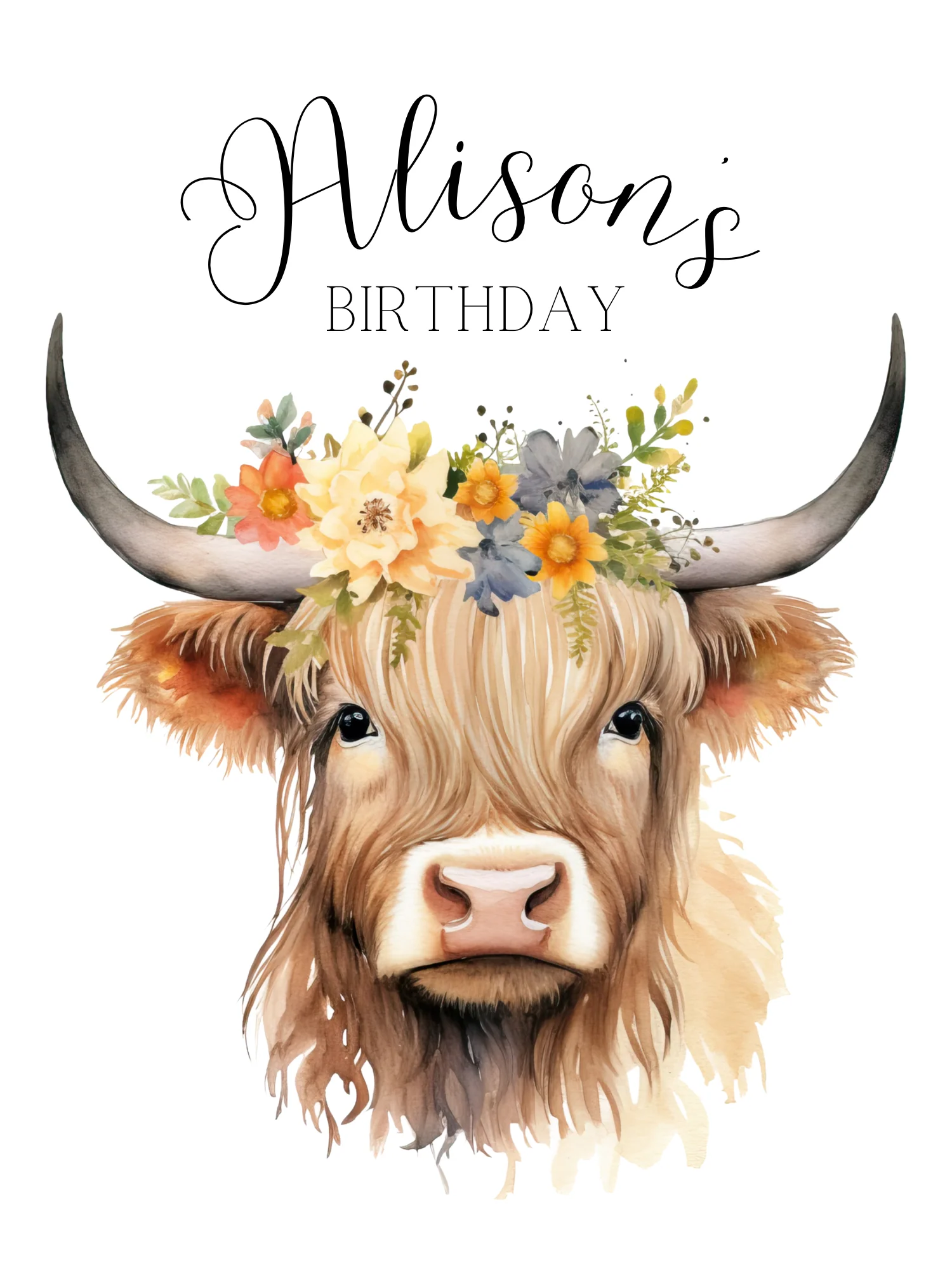 TESTER Birthday Sack Highland Cow