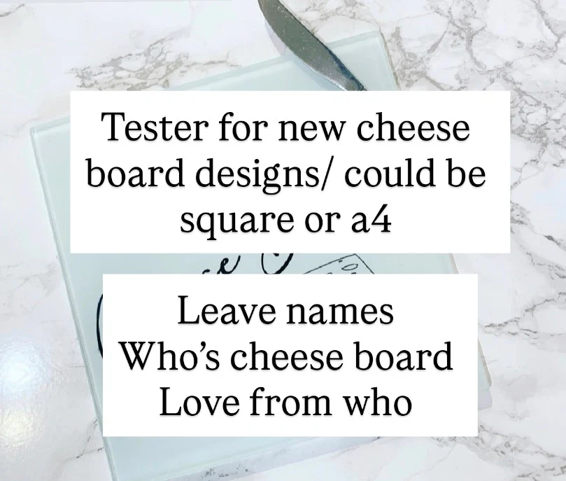 TESTER Personalised Glass Cheese Board
