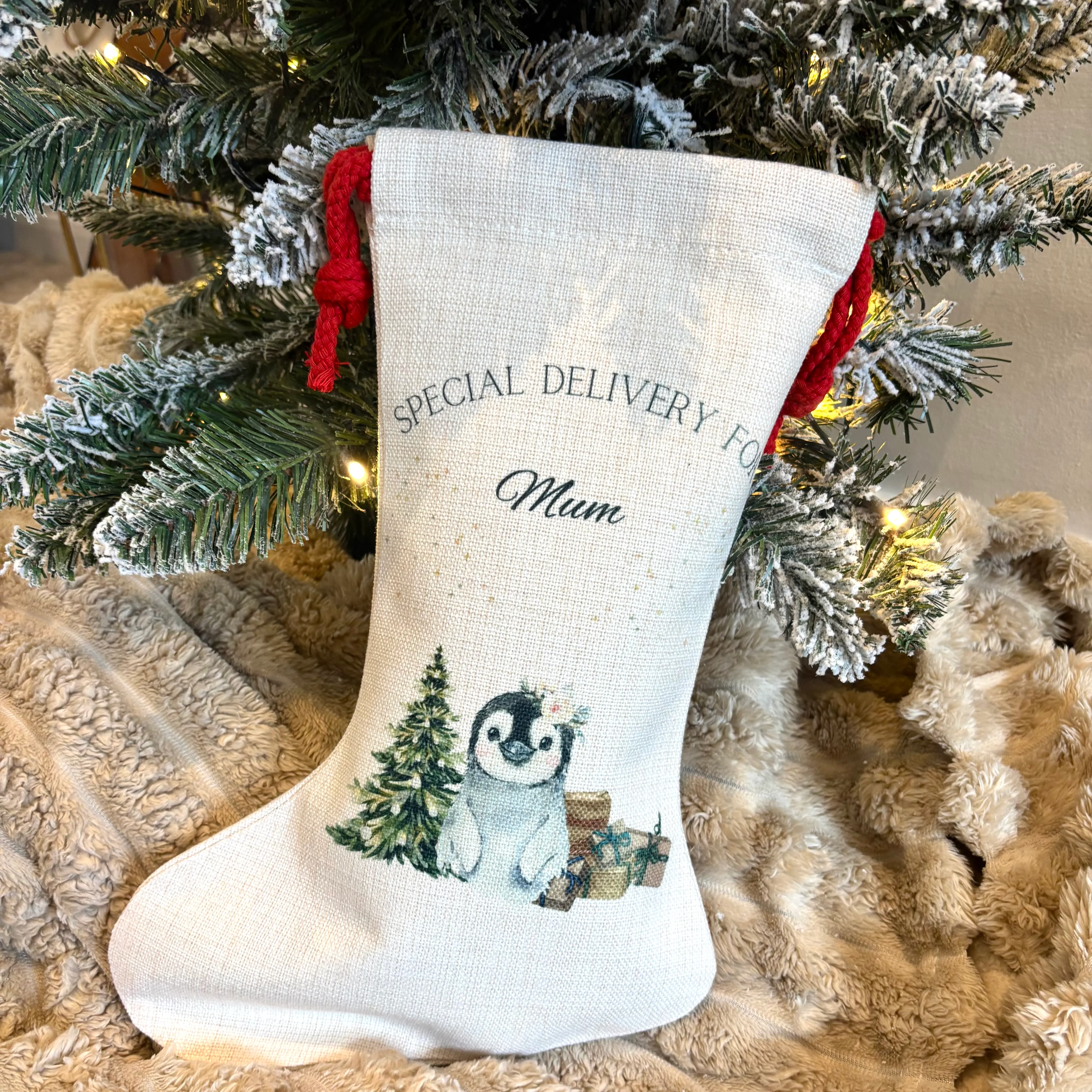 Santa Sack Penguin Floral Headpiece - Image 3