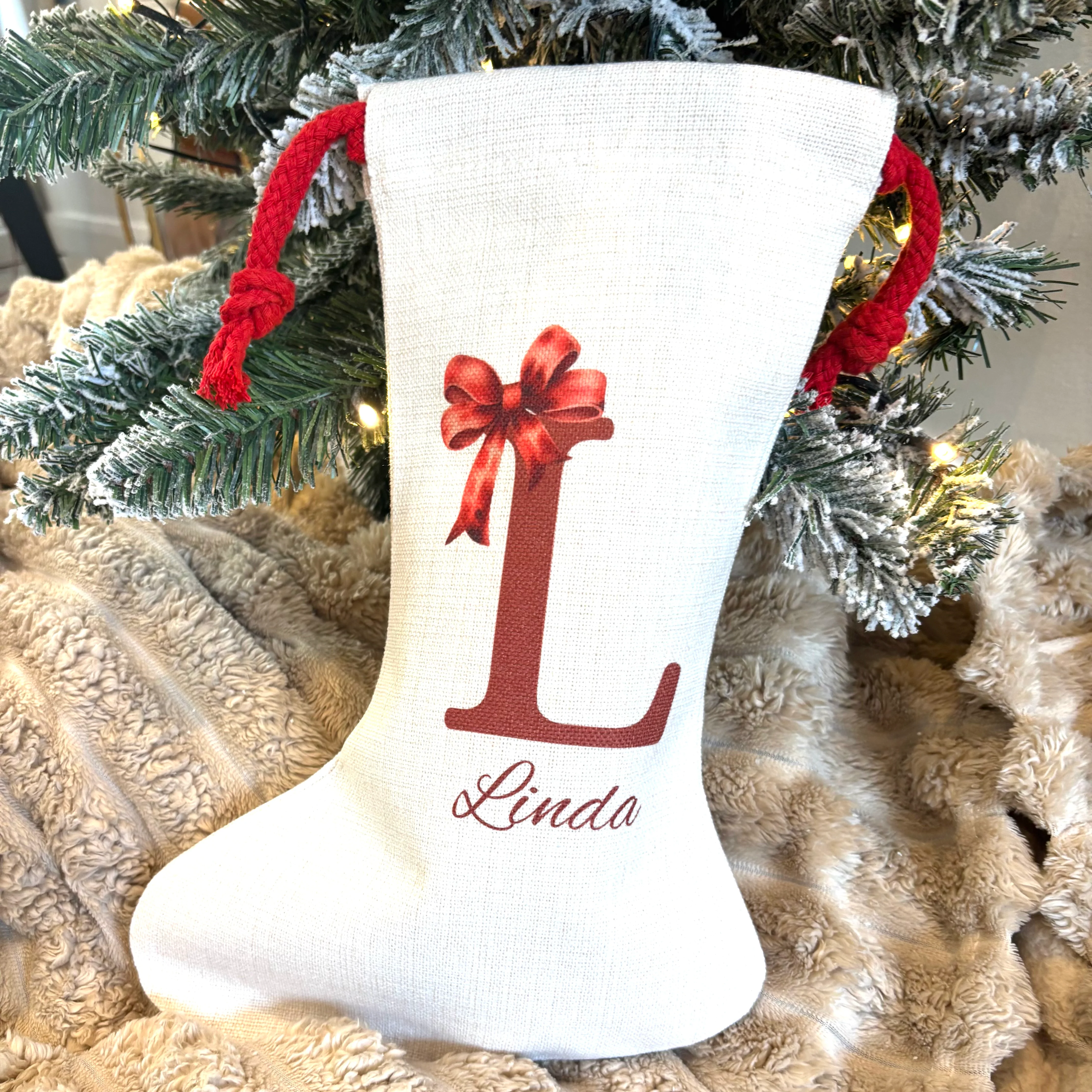Initial Bow Santa Sack - Image 3