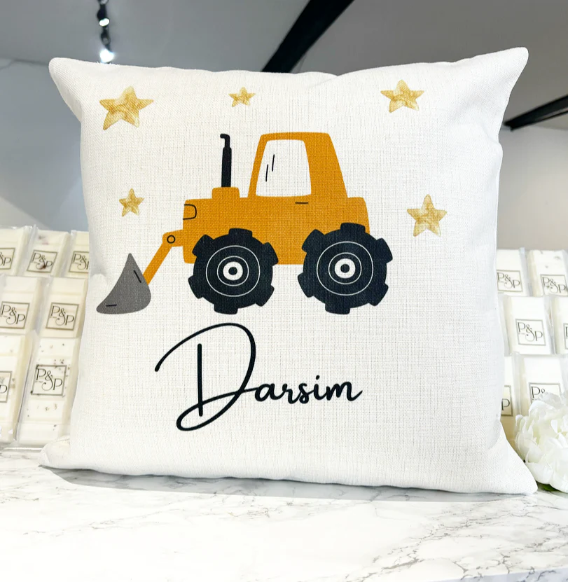Yellow Tractor Cushion 45x45cm - Image 3