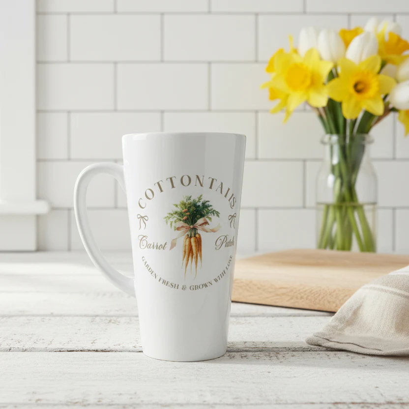 Vintage Spring Carrot Latte Ceramic Mug 17oz inc Box