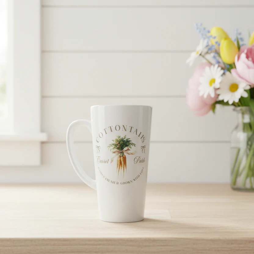 Vintage Spring Carrot Latte Ceramic Mug 17oz inc Box - Image 2