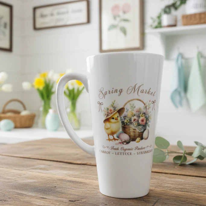 Chicken Vintage Spring Latte Ceramic Mug 17oz inc Box - Image 3