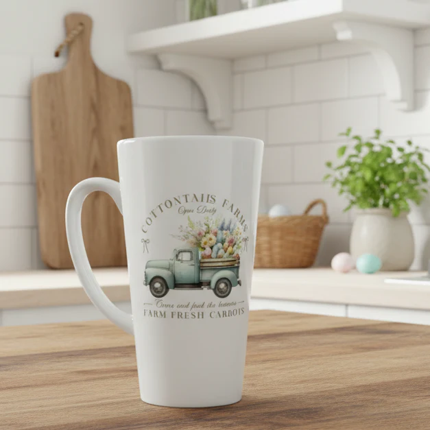 Vintage Spring Truck Latte Ceramic Mug 17oz inc Box - Image 2