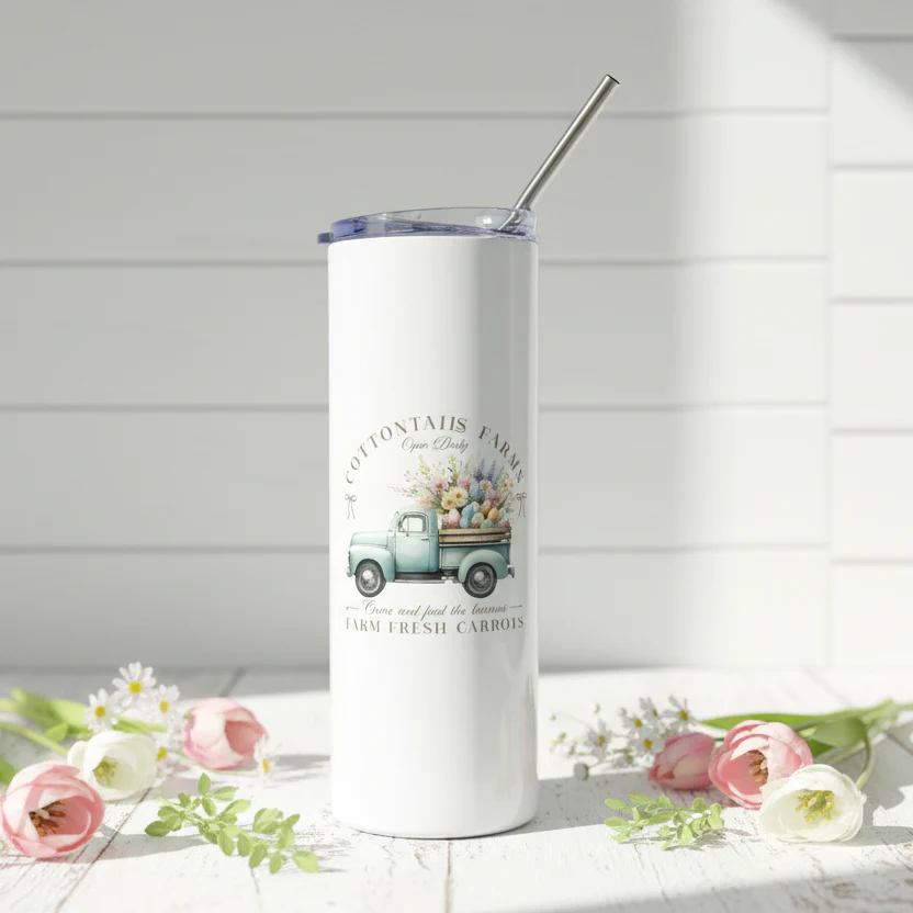 Easter Egg Truck Vintage Spring Tumbler - Image 3