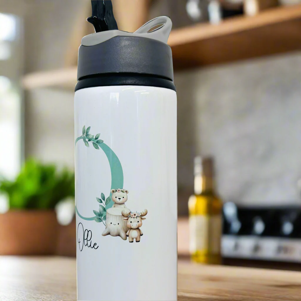 Woodland Initial Sports Bottle - Image 2